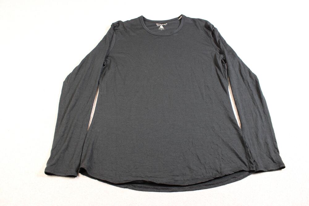 SEG'MENTS Merino Wool Shirt Womens Large Gray Long Sleeve Crewneck Base Layer